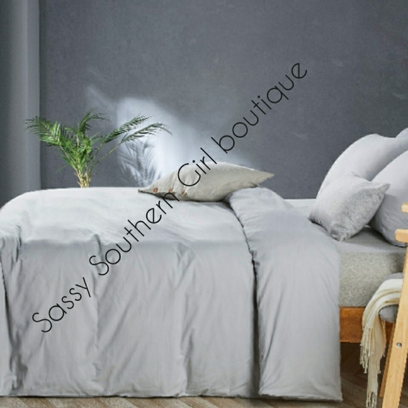 ⭐🆕 Light Grey Farmhouse Duvet Cover set - Picture 3 of 9